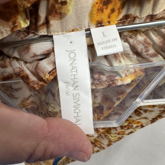 Jonathan Simkhai Swim Marisol 70's Floral Print Sheer Wide Leg Pants Size L - Picture 7 of 9